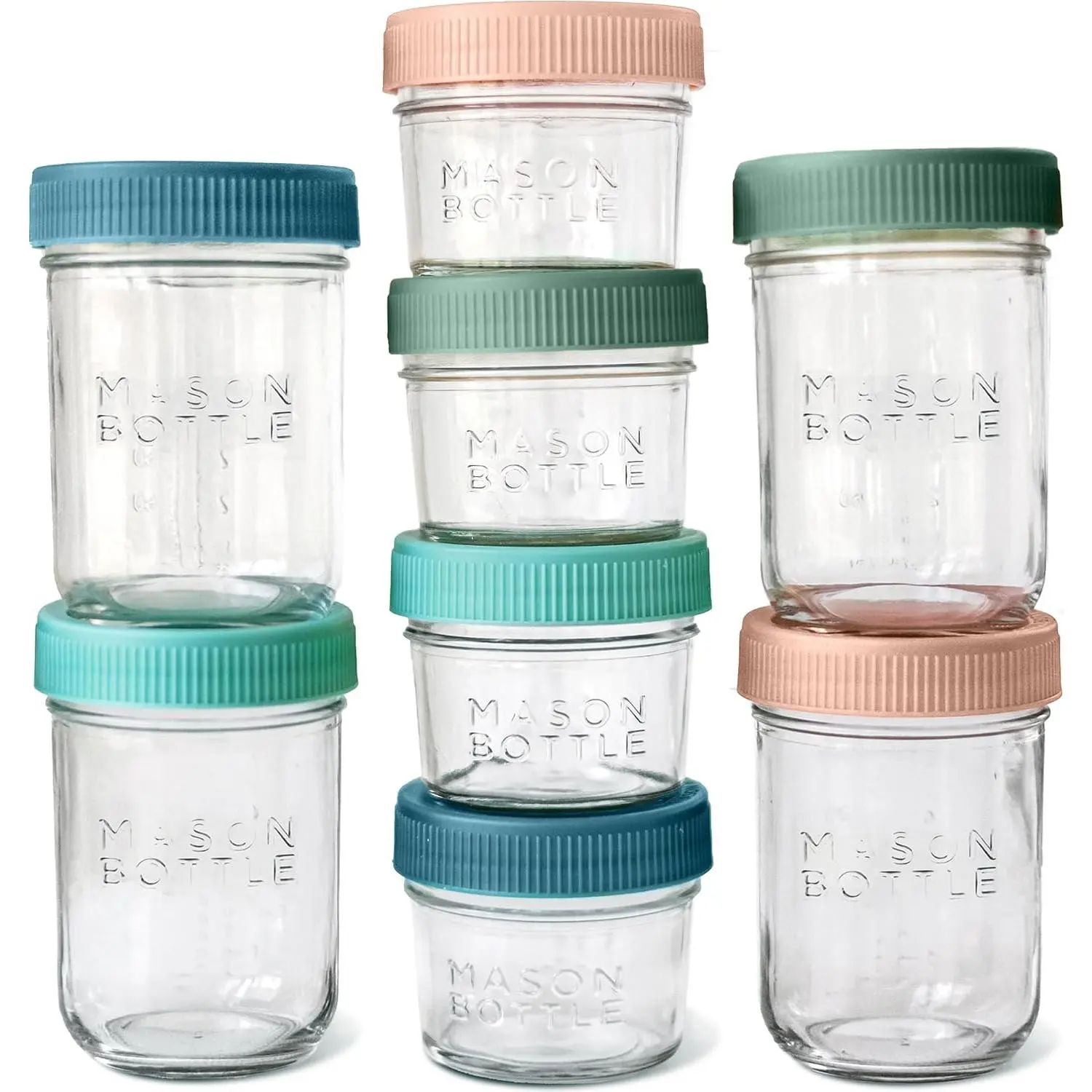 Breast Milk Storage Jars (4oz & 8oz, 8-Pack)  Glass Breastmilk Storage Jar &   Containers with Lid & Breast Milk Storage, Airtight, Stackable, Freezable (Deep )
