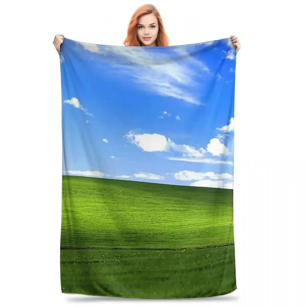 Windows XP Wallpaper Fleece Blanket Super Soft Throw for Sofa, Couch, Bedding, Travel, and Bedspread