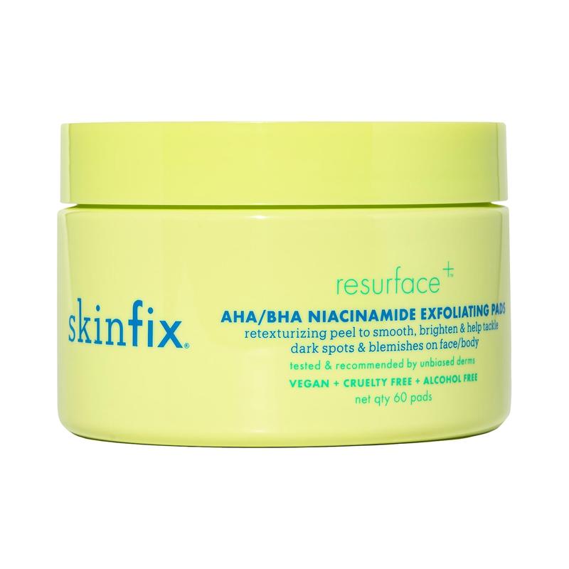 Skinfix  Resurface+ AHA/BHA Niacinamide Exfoliating Pads for Face and Targeted Body - 60 pads