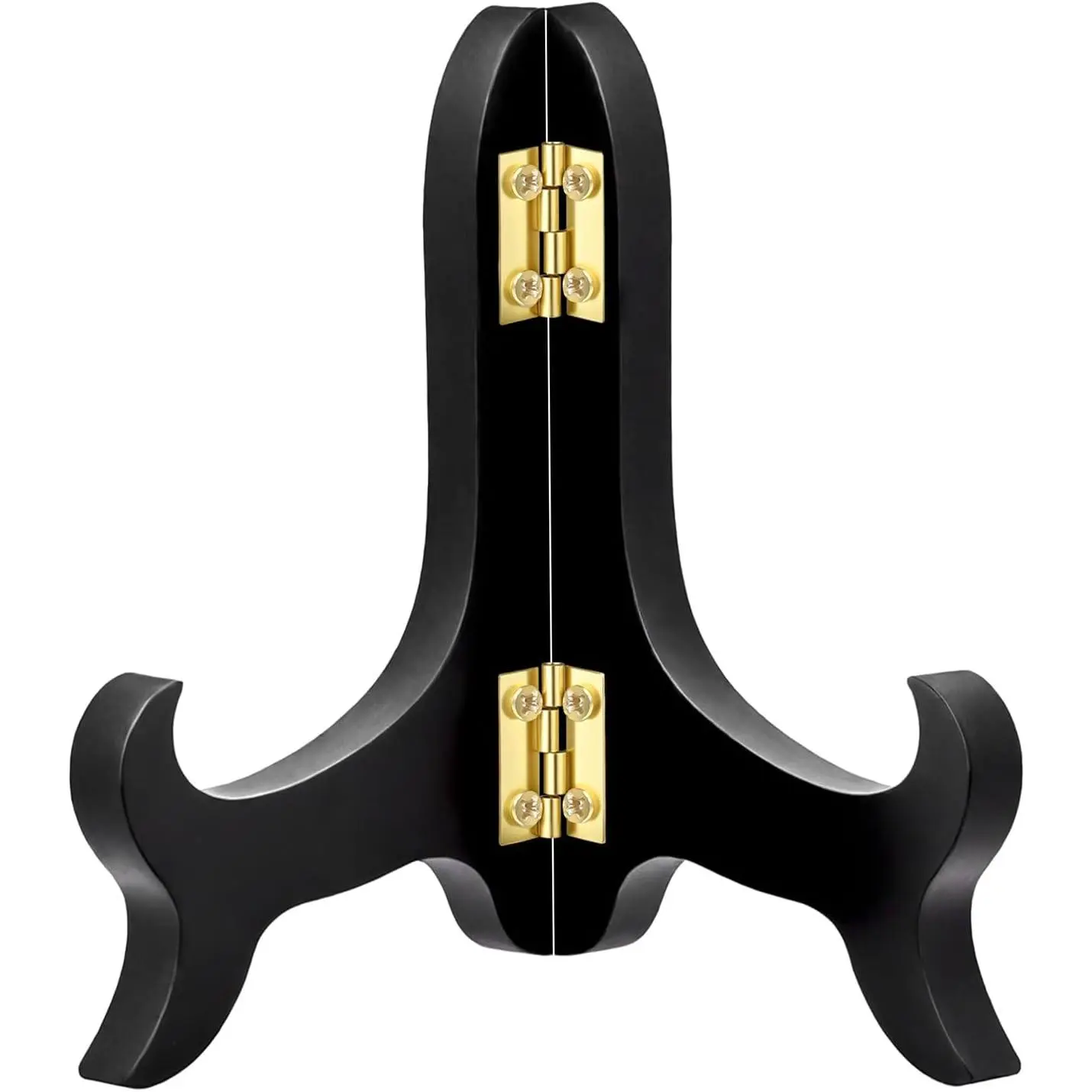 Wooden Display Stand Plate Easels Holder 4 Inch Black Decorative Plate Stands Picture Frames Photo Holder Folding Display Stand Desktop Ornaments and Artwork Display Stand Dish Rack Holder