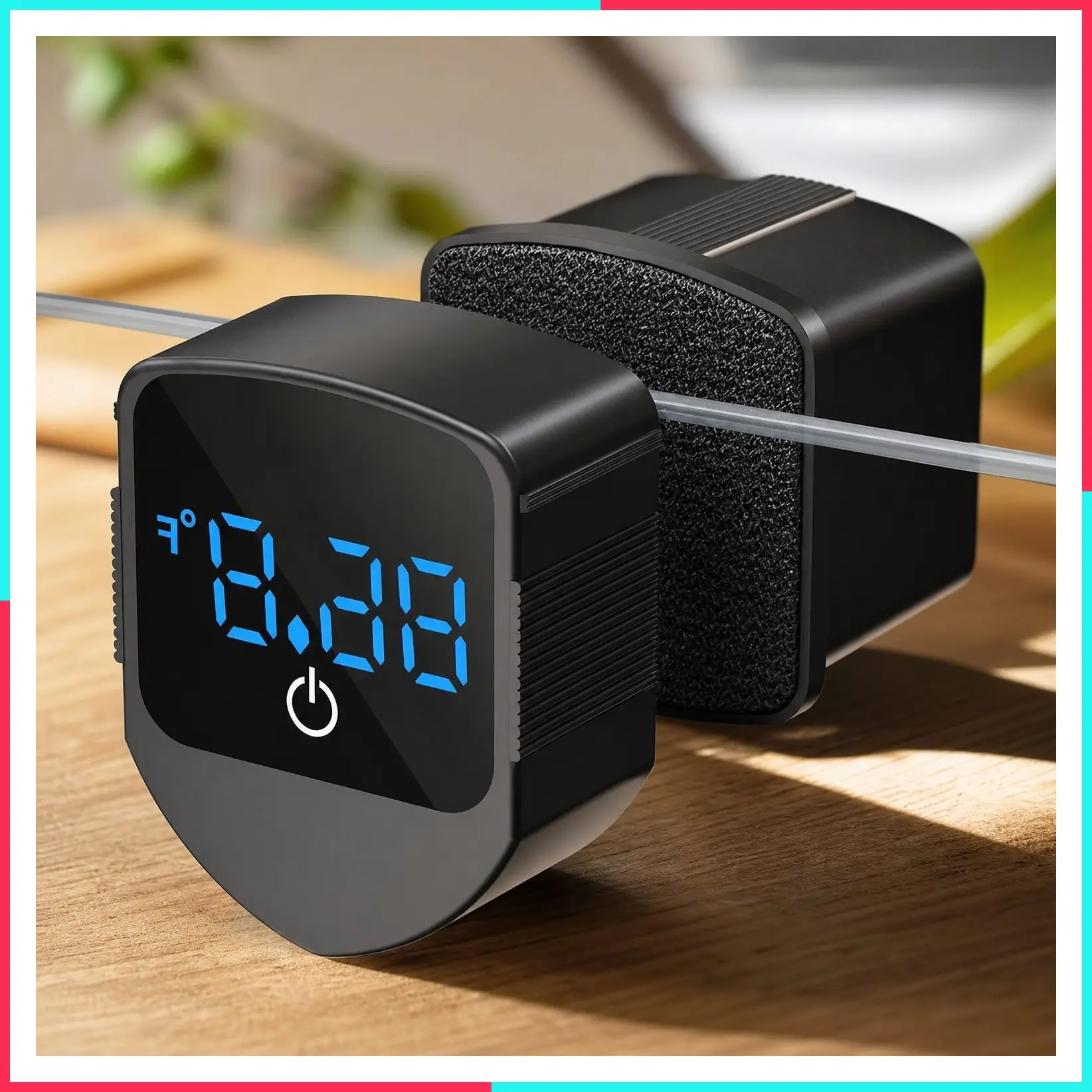 2-in-1 Aquarium Magnetic Cleaner with Digital Thermometer, Floating Algae Scraper Cleaning Tool for Glass Fish Tank