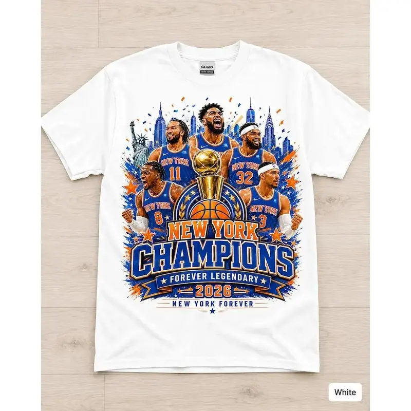 Men's Classic Cut Soft Fabric 100 Cotton Short Sleeve Tops - Plus Sizes, Round Neck, Blue/Orange, Glory NYC 2026 Basketball Fan Gift, Casual Fashion Office/Outdoor Streetwear for Jeans Matching