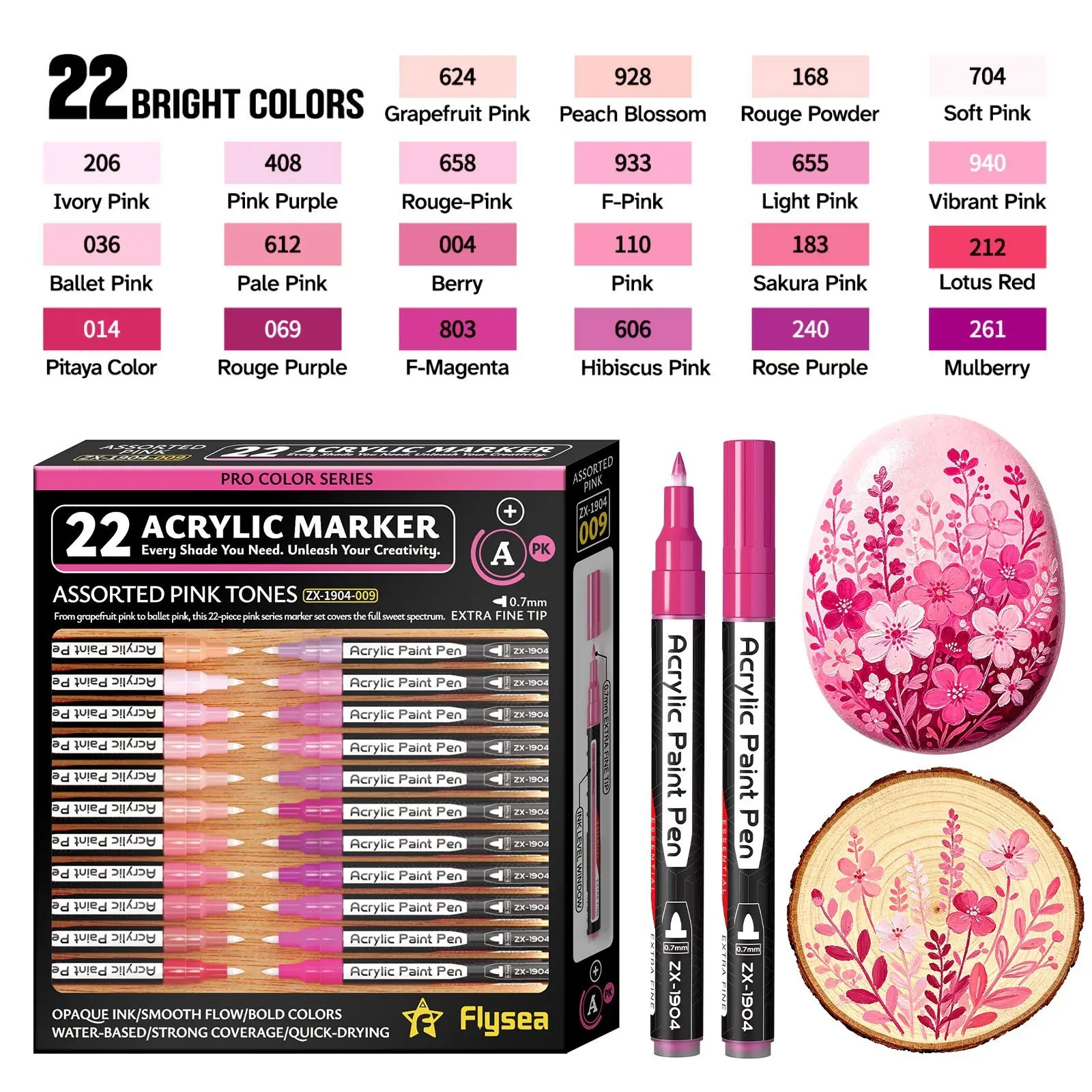 22 Macaron Tones Acrylic Paint Pens, 0.7mm Extra Fine Tip, Quick Dry, High Pigment, DIY Art Supplies, Gift for Beginners