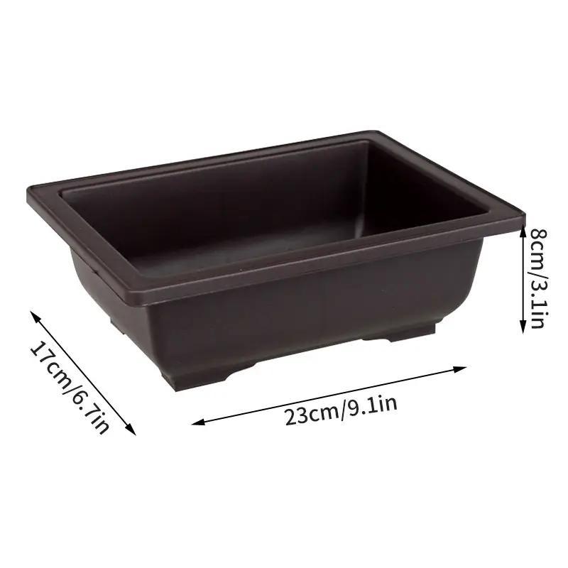 Bonsai Pot, Rectangular Square Planter, Succulent Plants Pots, Outdoor Planters, Outdoor Garden Landscape Bonsai Pot, Garden Supplies