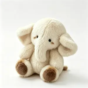 Palm Size Cream Elephant Plush Toy, Super Soft Mini Stuffed Baby Elephant Doll, Portable Pocket Plush, Ideal Birthday & Baby Shower Gift for Toddlers