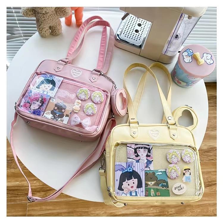 Women Japanese Style Trend Kawaii Candy Color Large Capacity Ita Bag Fashion Student Preppy Shoulder Bag Messenger Crossbody Bag