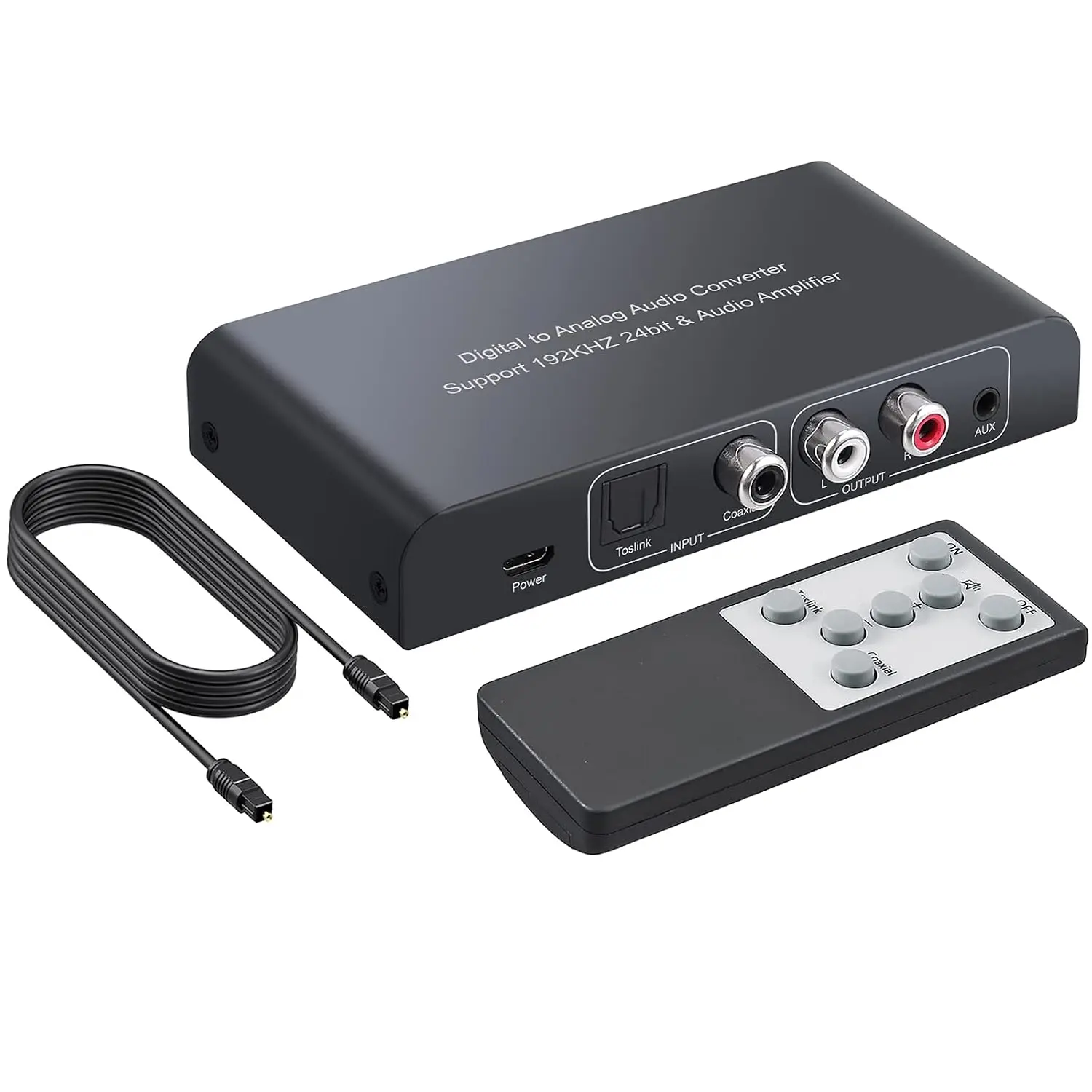 PROZOR 192KHz Digital to Analog Audio Converter with Aluminium Build, Included Cable, Remote Control, USB Compatibility, Wireless Connectivity