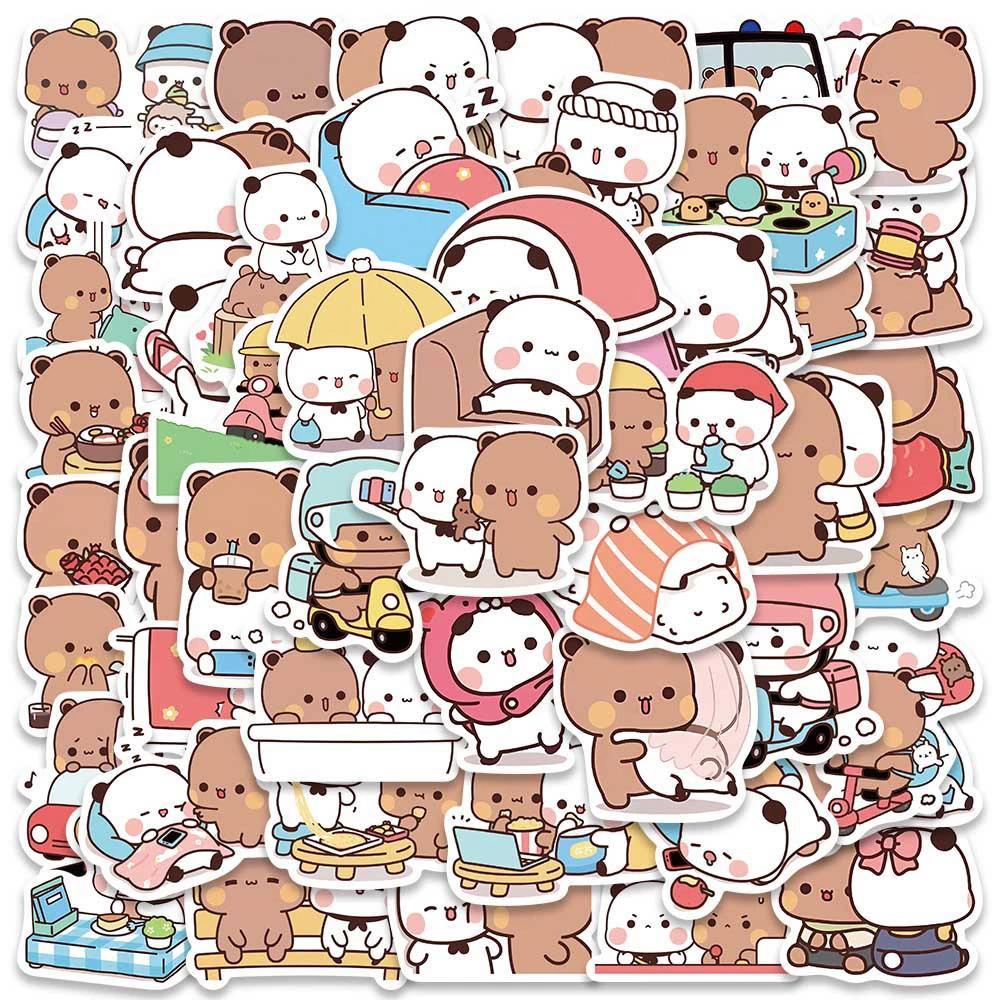 10/30/50pcs Cute Bubu and Dudu Stickers Bear Couple DIY Toy Doodles Decorative Graffiti Decal Phone Bottles Scrapbook Waterproof