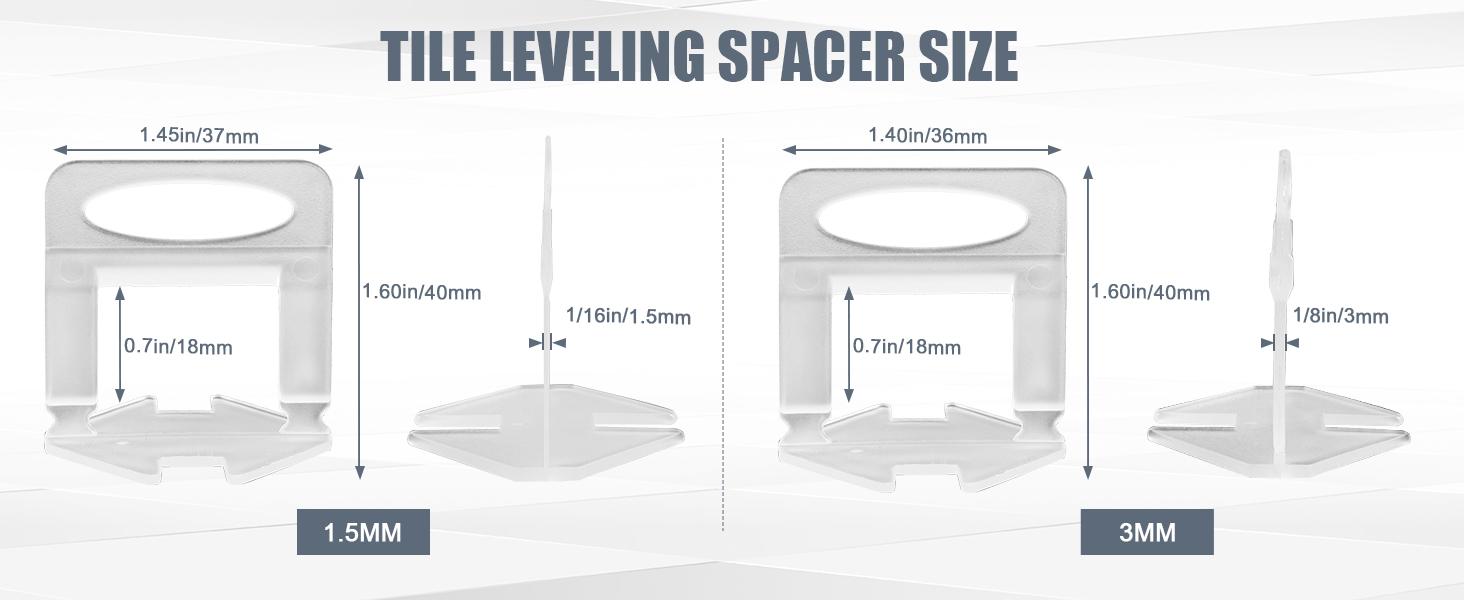 BASIC SUPPLY Tile Leveling Clips Tiles Leveler Spacers - 2000 Spacers Tile Leveling System 1/8 Inch Clips Lippage Free Tile and Stone Installation for PRO and DIY