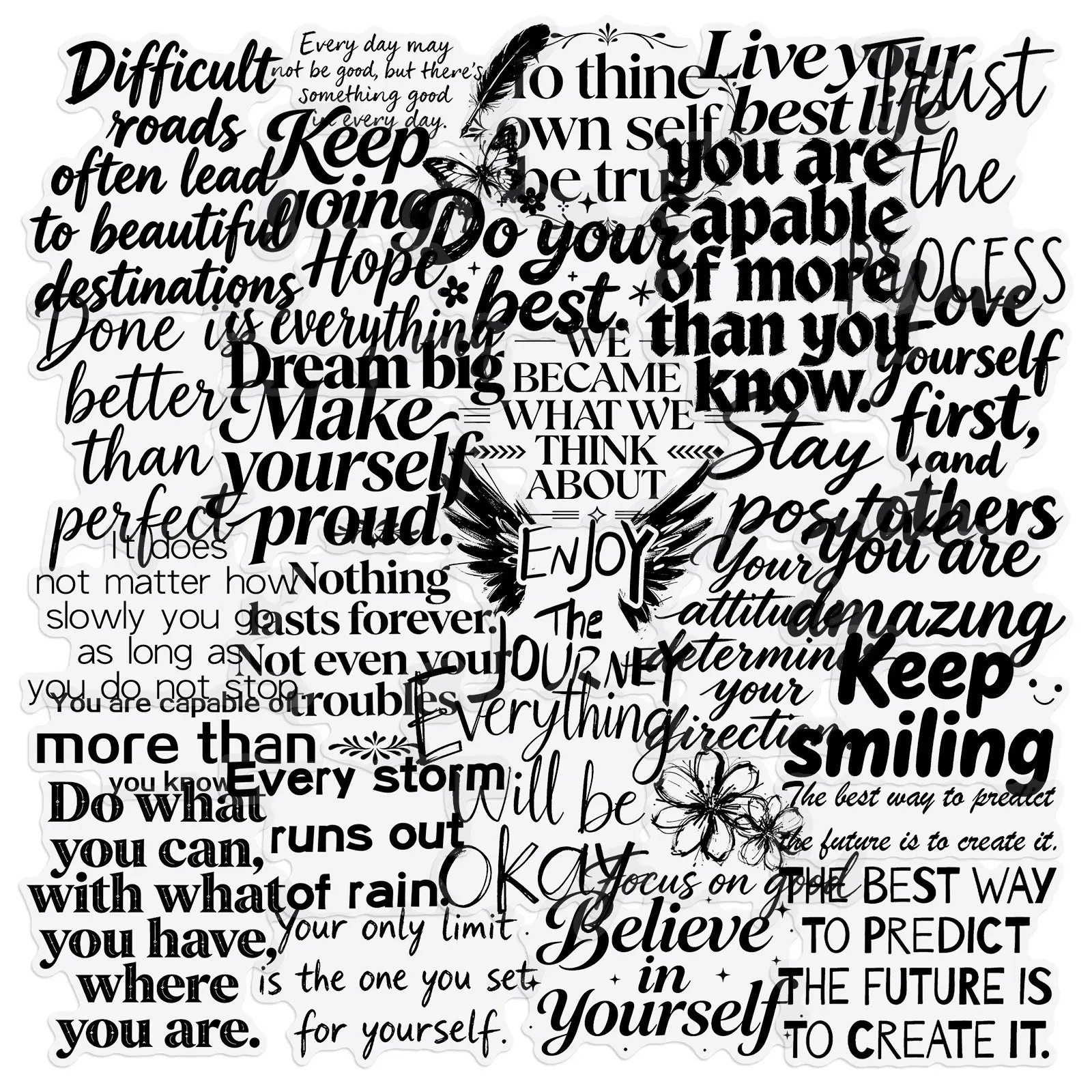 Prstincol Positive Belief Stickers, 50 Pet Motivational Stickers, 50 Designs, Ideal for Journals, Planners, Water Bottles, Phones, Computers