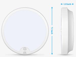 2-Pack Battery Operated Motion Sensor LED Ceiling Light, 7.2inch Flush Mount Light Fixture 6000K, Wireless Motion Activated Ceiling Lamp in 400LM for Closet Pantry Laundry Stair(Battery Not Included)