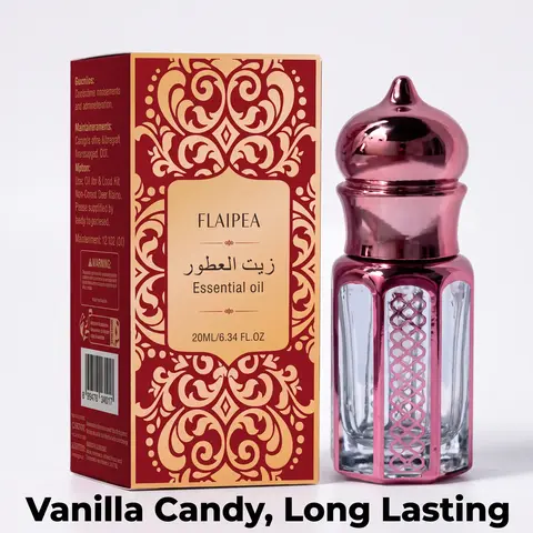 Alb Vanilla Candy Scented Oil, Vanilla Scents, Sweet Vanilla Fragrance, Middle Eastern Luxury Alcohol-Free Perfume Essential Oil, Concentrated Oil Perfume, High Concentration Long-Lasting Fragrance, Unisex Portable Perfume