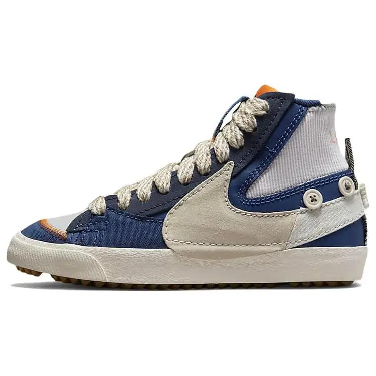 Nike Blazer 77 Jumbo Leather Voodoo Doll Mid-Top Sneakers for Men in Gray Blue Brown Verifiable, with credentials and supporting global authentication