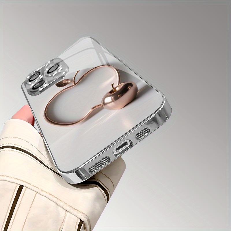 Advanced Multi-Functional Metal Apple Pattern Electroplated TPU Phone Case with Lens Protection for iPhone 16/16Pro/16ProMax/16Plus/16e, 15/15Plus/15Pro/15ProMax, 14/14Plus/14Pro/14ProMax, 13/13Pro/13ProMax, 12/12Pro/12ProMax, 11/11Pro/11ProMax, 7/8plus,