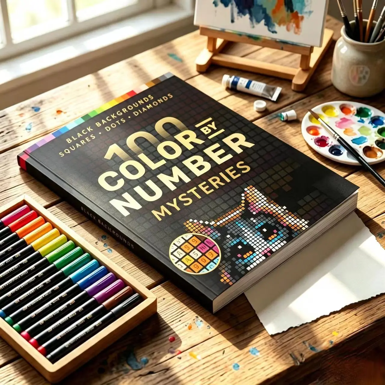 Adult Coloring Book, Mystery Color by Number, A4 Thickened Notebook, Thick Paper Quality, 204 Pages, Stress Relief, Artistic Expression, Cat Theme, Available Now