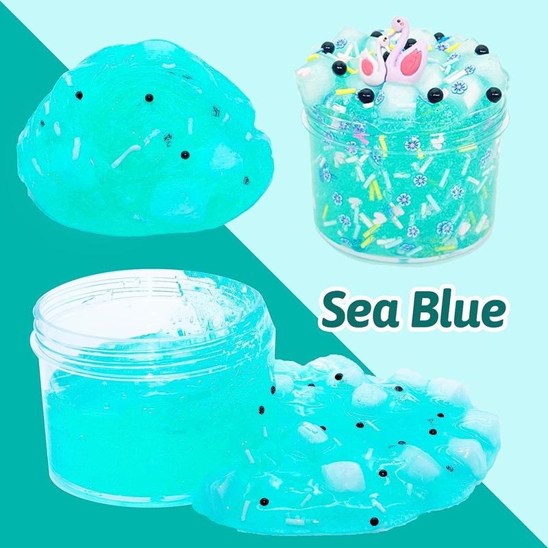 Jelly Cube Clear Slime Kit 8 Pack for Kids, Crunchy Slime, Stress Relief Toy, Party Favors for Girl Boys 6 7 8 9 10 11 12