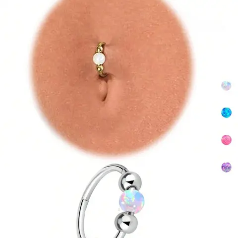 Women's Elegant Belly Ring, Belly Hoops, Trendy Exquisite Belly Piercing Jewelry, Navel Piercing Jewelry, Belly Button Rings, Chic Body Jewelry for Party Decor for Birthday Gift, Belly Piercing Ring Chain, Body Jewellery