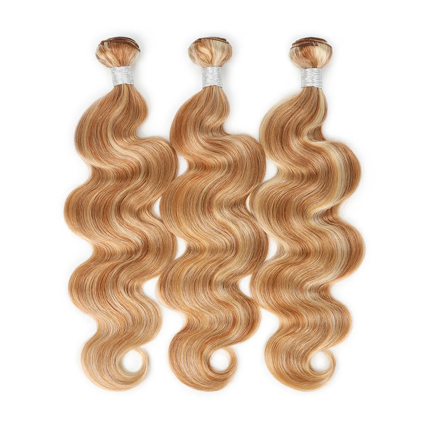 Rhiso Hair 27/613 Highlight Body Wave Bundles Human Hair Bundle Two Tone Color 27 Mixed With Blonde Bundle Ombre 613 Body Wave Bundles hair extensions