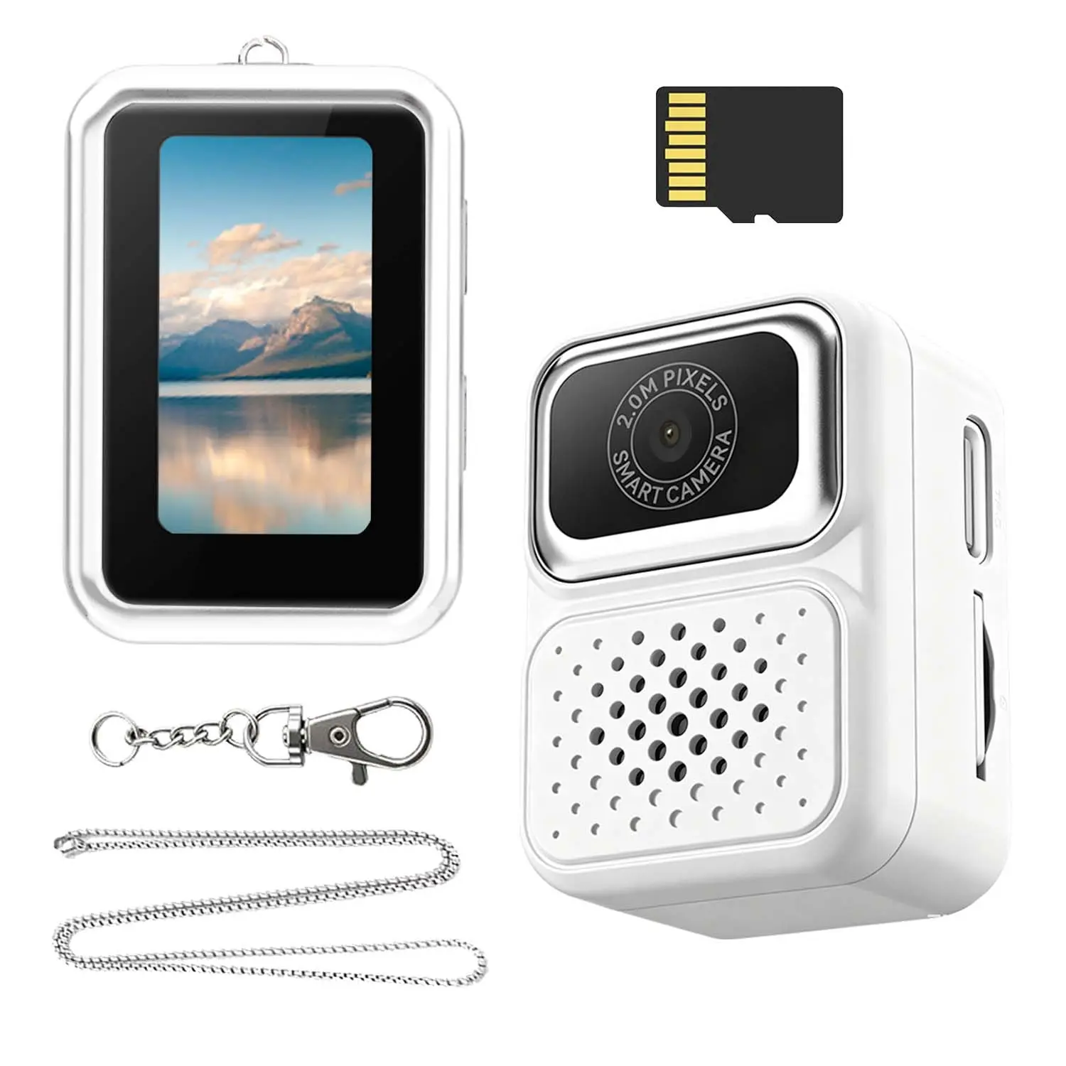 Mini Camera Keychain, 1080P Digital Camera with 32GB Card, Pocket-Size, Compact for Travel, Family Photos, Outdoor Activities, Long Battery Life