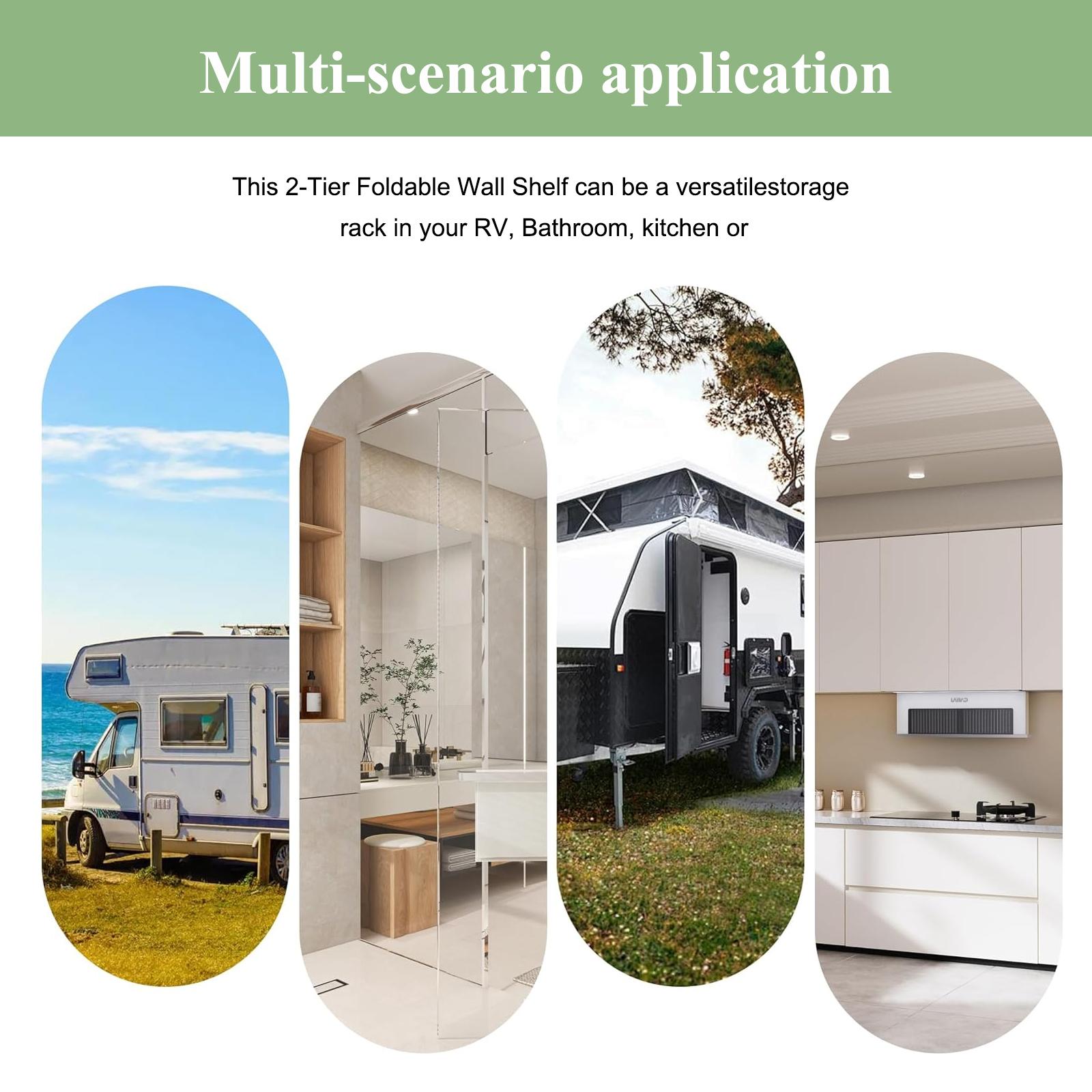 2-Tier Black Iron Floating Shelf Combined Metal Shower Shelf Rack Wall-Mounted Laundry Toilet Room Wall Organizer Stackable for Laundry Room Bathroom Utility RV 2-Tier Black Iron Floating Shelf Combined Metal Shower Shelf Rack Wall-Mounted Laundry Toilet Room Wall Organizer Stackable for Laundry Room Bathroom Utility RV