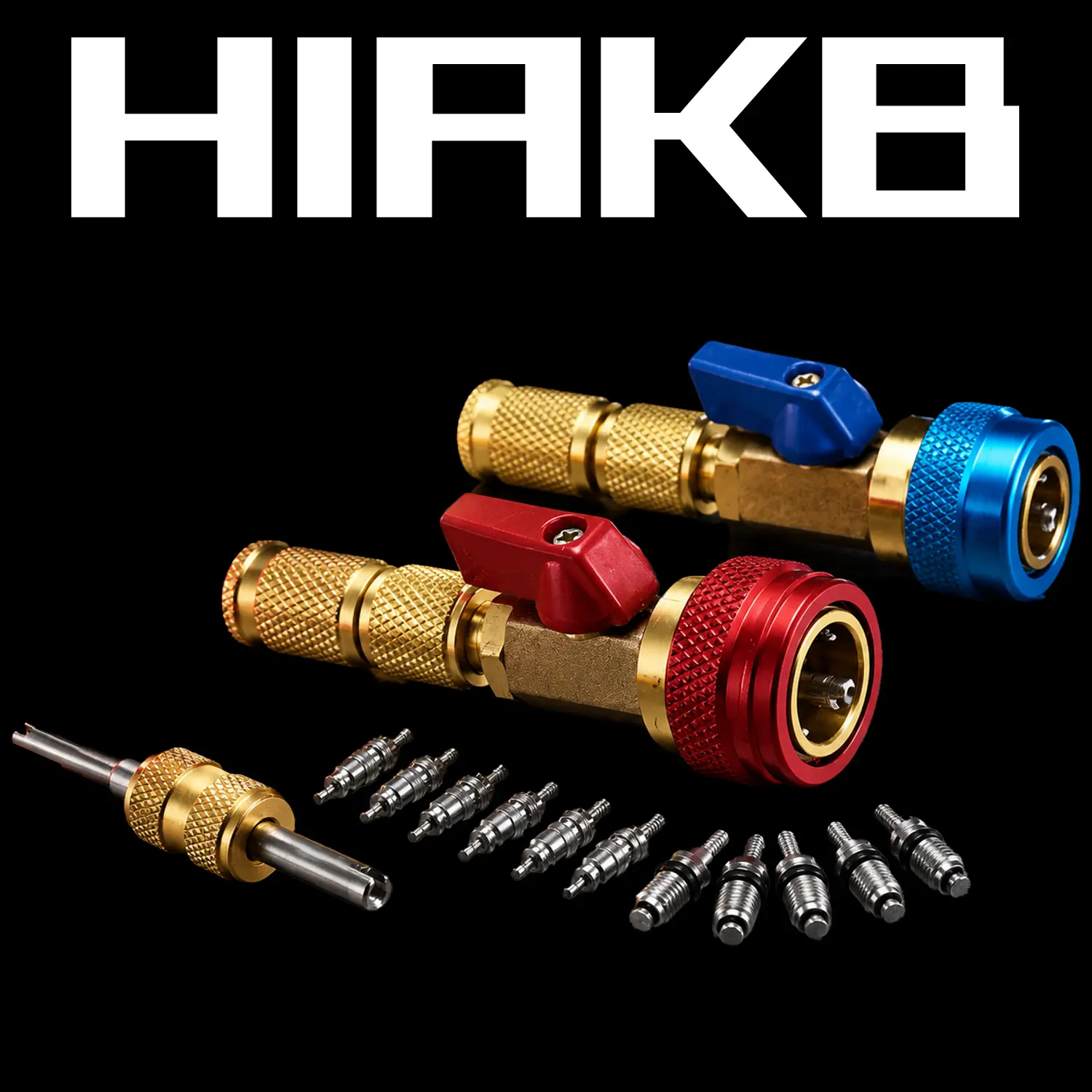HIAKB R134A Valve Core Quick Remover-Installer Kit, High-Low Pressure Tools for R134A Refrigerant Air Conditioner Systems, Fathers Day Gifts