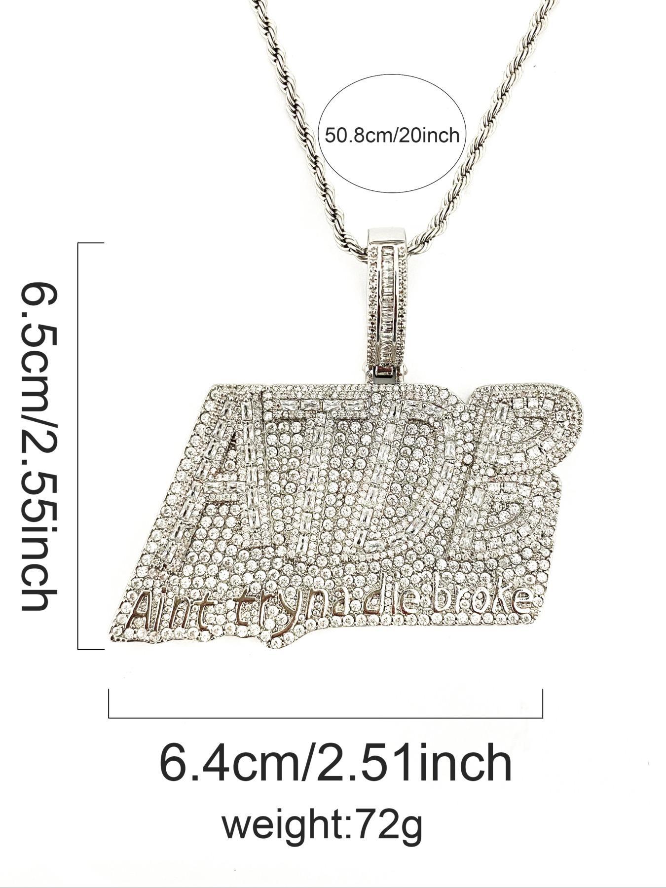 Rhinestone Letter Design Pendant Hip Hop Jewelry, Fashion Accessories for Party, Daily Decor, Valentine's Day for Him