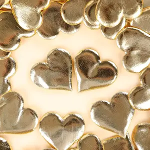 50 pcs per pack. Romantic golden sponge hearts. Perfect for weddings, proposals and love confessions. Ideal toss decorations for birthday parties to create a romantic vibe. Also great for edging and decorating the bridal chamber.