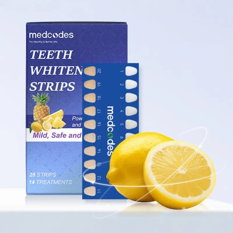 Bowoki Pineapple Enzyme Teeth Whitening Strips, Daily Whitening with Active Enzymes, Strips Form for Dental Care, 14 Pairs