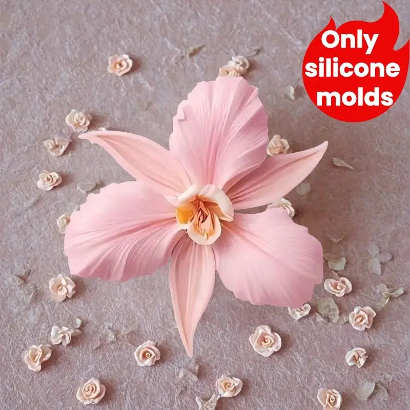 3D Orchid Silicone Mold for DIY Jewelry, Soap, Wax Crafts, Perfect for Home Decor, Gifts, Handmade Jewelry, Floral Design, Non-Stick Surface