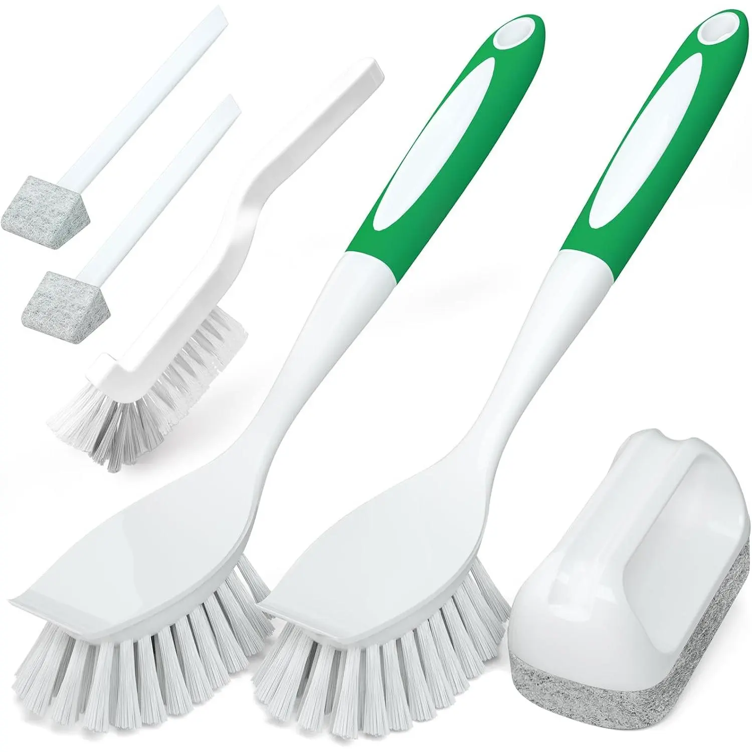 Dish Brush Cleaning Brush Set for Cleaning Groove Gap,Green |   Dish Brush Set Cleaning Brush Set, Scouring Pad for Cleaning, Groove Gap Brushes for Pot, Pan, Abrasive Wheel Brushes