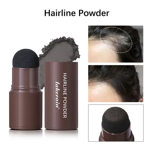 Lakerain Hairline Powder Stick, Waterproof Sweat‑proof Root Touch‑Up Powder, Instant Hairline Filler Shadow Contour Powder for Thinning Hair, Enhance Hairline Powder