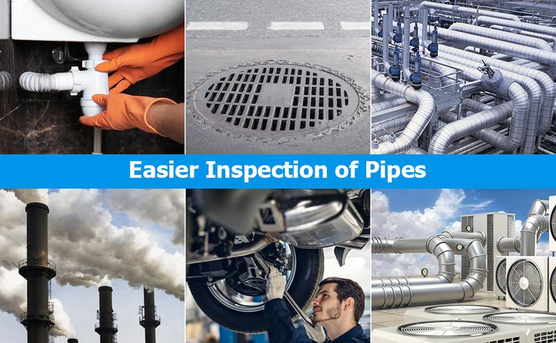 【GARVEE】 Explore the GARVEE Sewer Camera with Locator: 300 FT Range, 9" Display, DVR Functionality, and IP68 Waterproof Design for Efficient Pipeline Inspections with Adjustable LEDs and Self-Leveling Features.