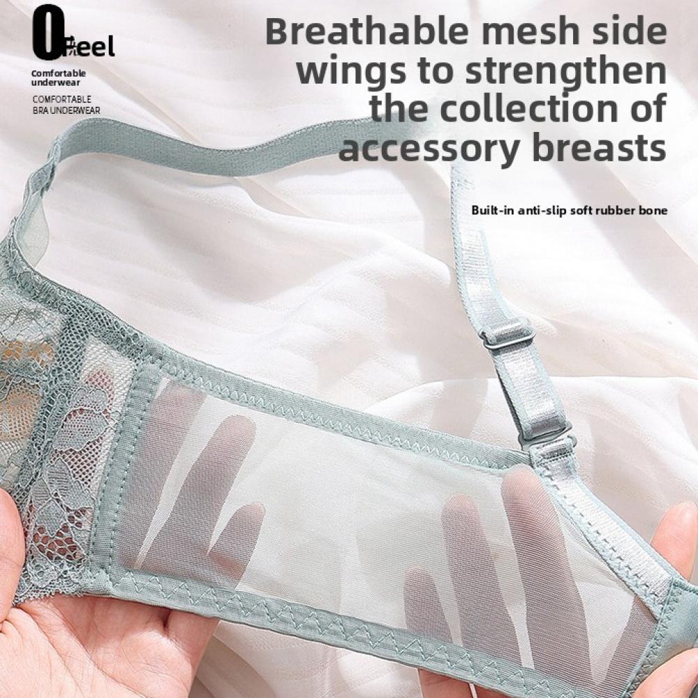 Thin, Breathable Set: Full-Cup Push-Up Bra with Side Support and Anti-Sagging Features, Plus Size (2PCS)