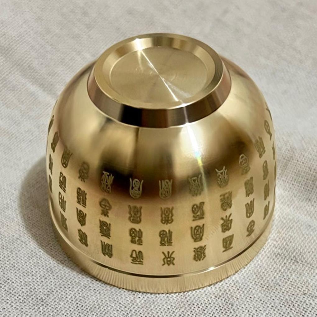 Feng Shui Hundred Blessings Bowl Made Of Solid Copper, Exquisite Mini Craft Ornament For Home And Office Decoration, Symbolizes Good Fortune And Wealth With Fine Handmade Workmanship