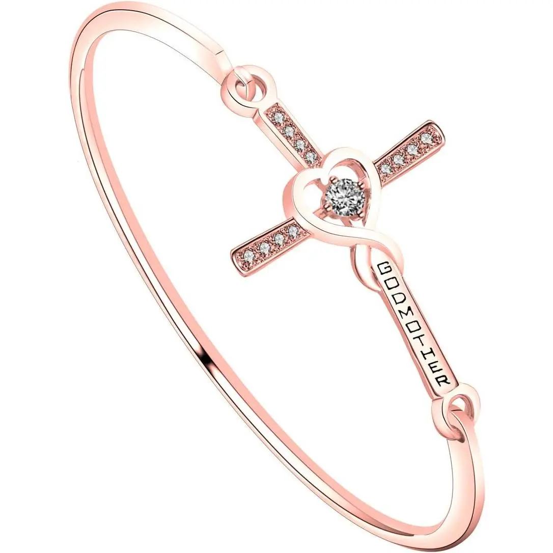 Infinity Love Heart  Bracelet Religious  For Godmothers Baptism  For Godmother