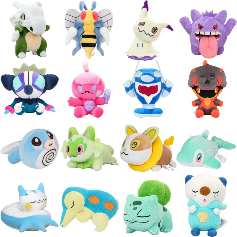 Pokemon Plush Toys Cubone Palafin Tinkatink Grafaiai Beedrill Charcadet Gengar Duskull Soft Plushies Peluche Dolls Birthday Gift