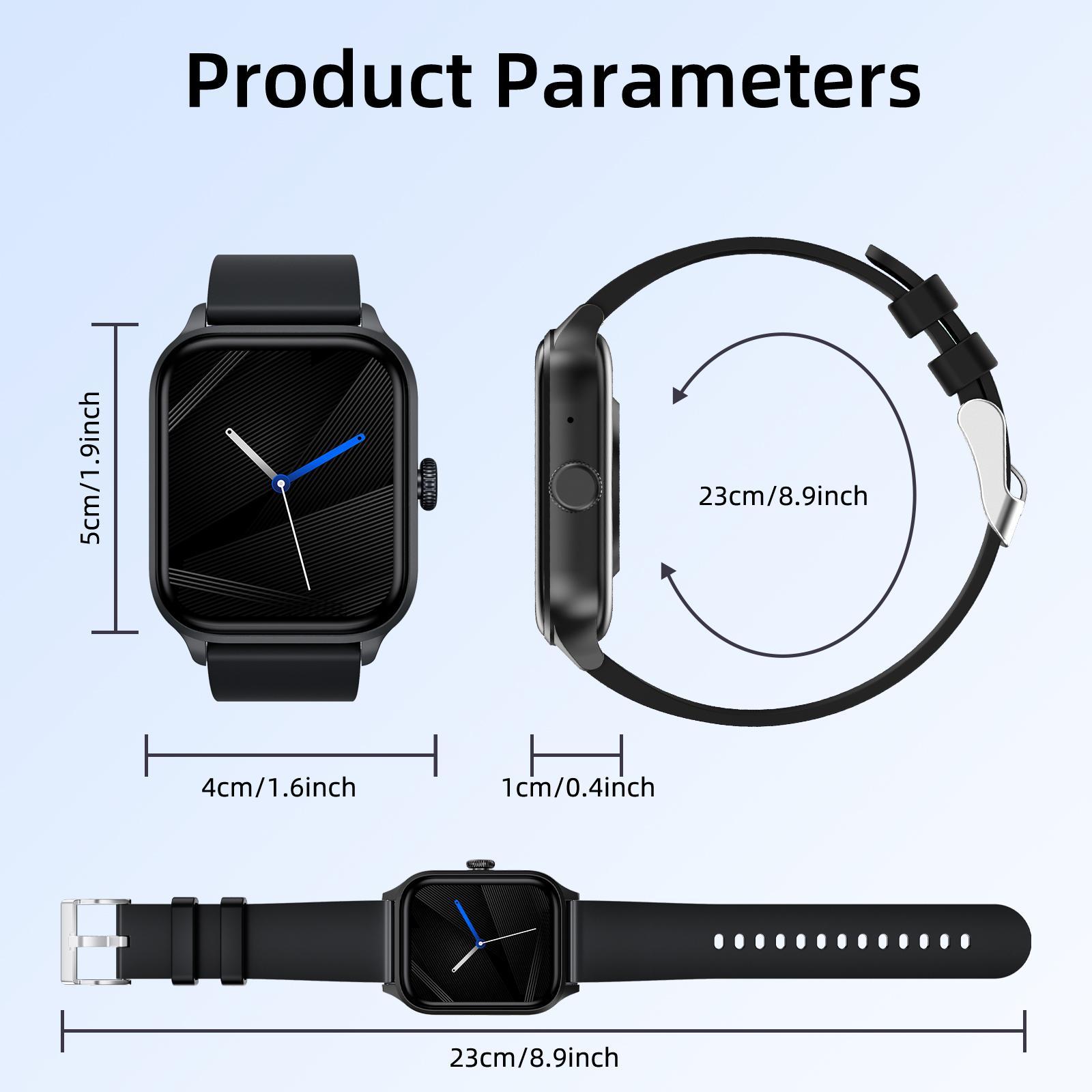 LIFEBEE Multifunctional Smart-Watch, 1 Count Fashionable 1.85Inch Wireless Calling Digital Watch, Android Watch, Fitness Watch, Sports Watch with Multiple Sports Modes for Women & Men