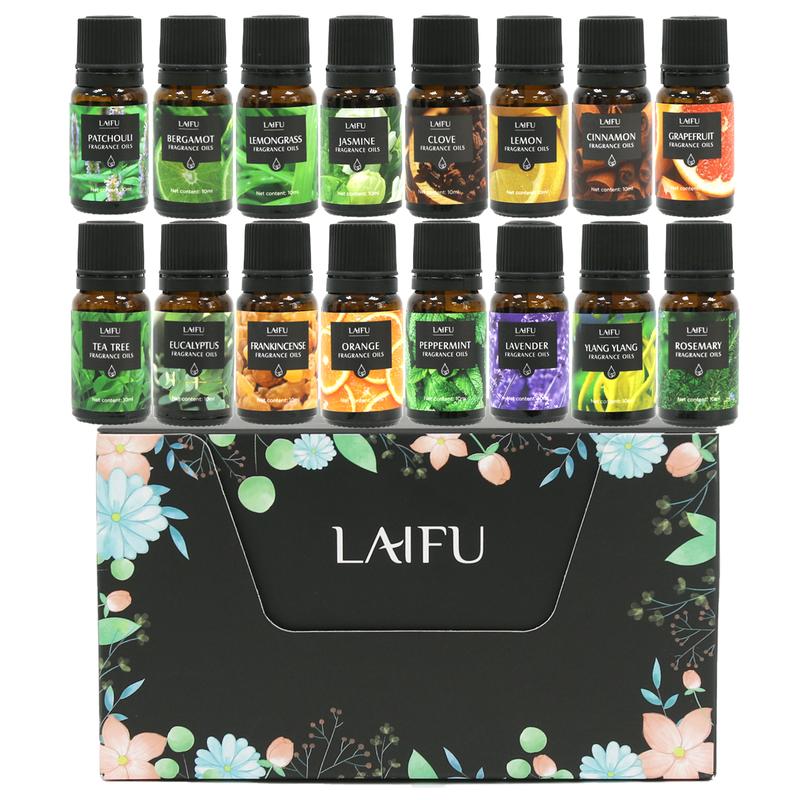 Essential Oils Set for Diffuser, Aromatherapy, Candle Making, Perfume, Home Fragrance, Humidifier, Ideal Gifts, Included Rosemary, Jasmine, Grapefruit, Lemon, Patchouli, Clove and More (16x10ml)