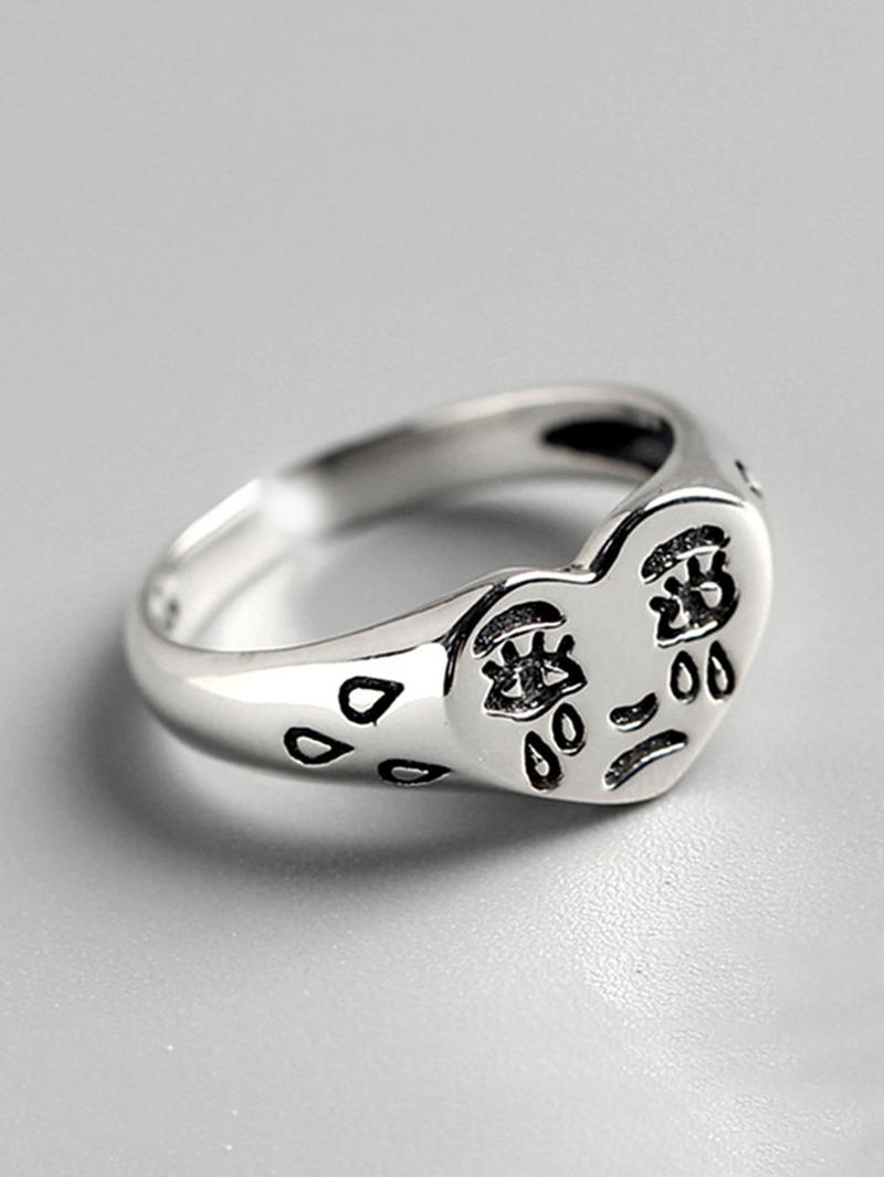 Women's Cute Heart Design Exquisite Trendy Heart Signet Ring, Vintage Trendy Retro Promise Engagement Rings, Stylish Vintage Jewelry As Birthday Gift for Women & Girls, Gifts for Wife, Vintage Rings