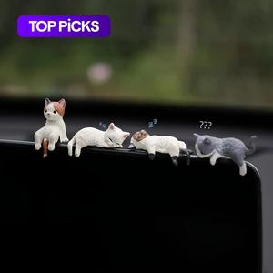 car dashboard decoration, 4 counts car interior ornament, dashboard miniature figurines, car interior accessories, automotive, car interior set, car key accessory, car decals