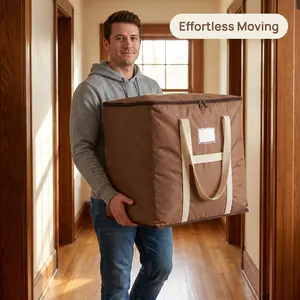 Extra Large Heavy Duty Storage Bags for Moving with Handles, Water Resistant Dustproof Moving Quilt Storage Bags for Clothes Blankets Bedding Comforter - Storage Totes for Dorm Apartment Moving Supplies, Zipper Storage Bag