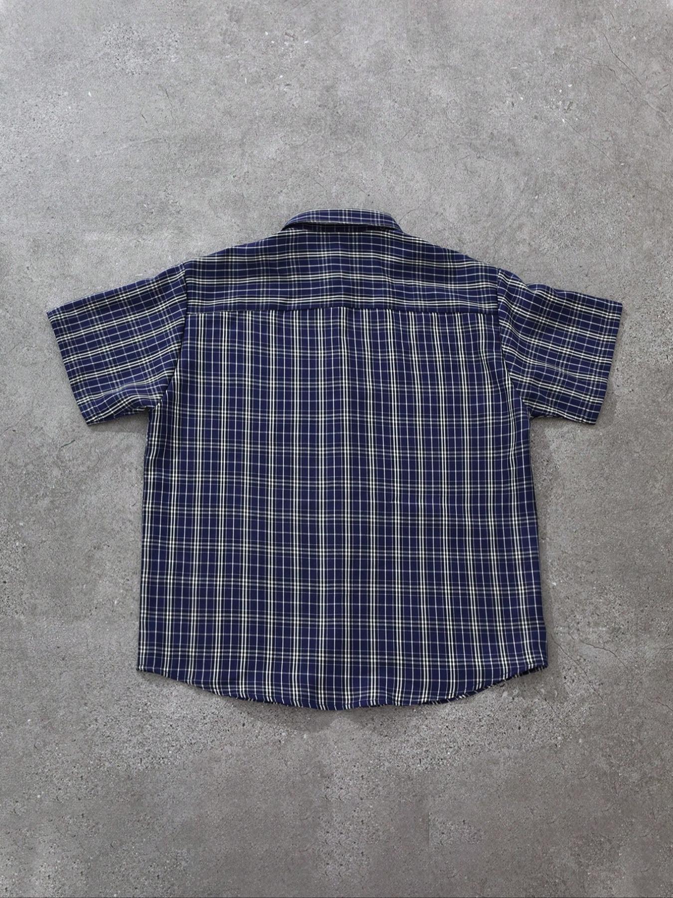 Men's Letter Print Short Sleeve Button Front Shirt, Regular Fit Casual Street Soft Comfy Collared Top for Daily Wear, Men's Clothes for All Seasons, Casual Trendy Shirt