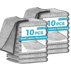 10/20/40-Pack Premium Stainless Steel Dish Scrubbers – Heavy Duty Non-Scratch Cleaning Pads for Pots, Pans & Sinks | Reusable, Rust-Proof & Dishwasher Safe (Silver)