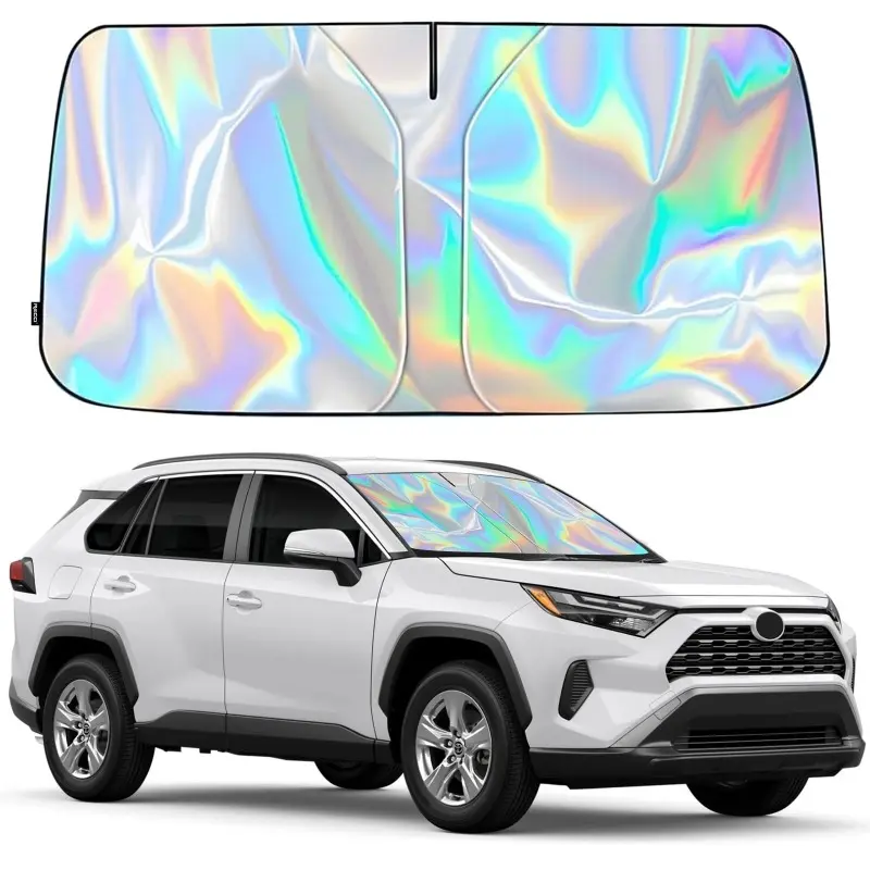 Pop Up Laser Reflective Windshield Sun Shade For Cars SUV Summer Parking Car Window Sunshades