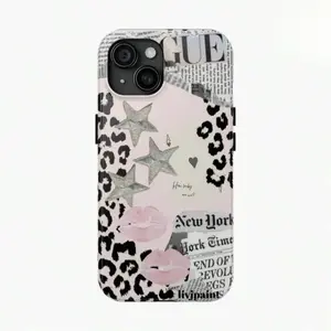 Leopard Print Tough Chic Phone Case for iPhone 13 - Stylish Accessory for Her, Compatible with Smartphone, Cellphone, Handheld Devices