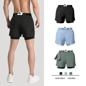 Running shorts men's sports lined track and field can put mobile phone marathon casual quick-drying special fitness shorts