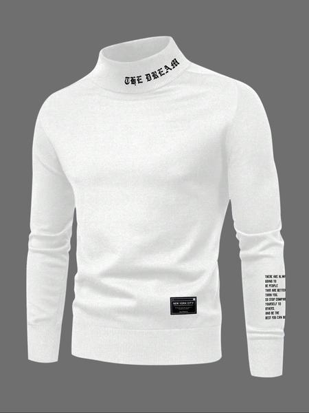 Men's fleece pullover high neck long sleeved sweatshirt,  round neck sweatshirt, basic casual long sleeved pullover sweatshirt, comfortable and warm round neck sweatshirt for autumn and winter, can be worn on the outside or on the inside