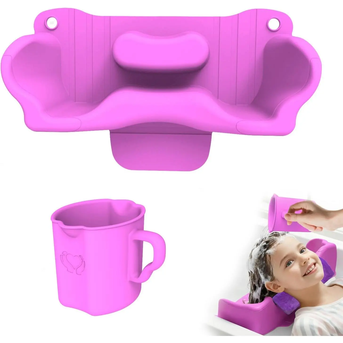 Shampoo Bowl,Soft Hair with Neck-Floating for Kids, Elderly, Pregnant & Mobility Impaired, for Home, Salon & Care Facilities