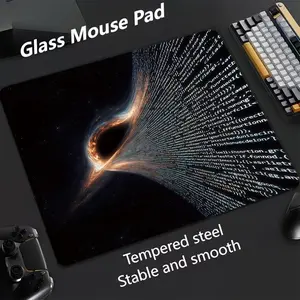 Code Universe Glass Mouse Pad, Ultra Smooth Tempered Glass, Large Size Gaming Mouse Pad, Ideal for Esports and Office Use