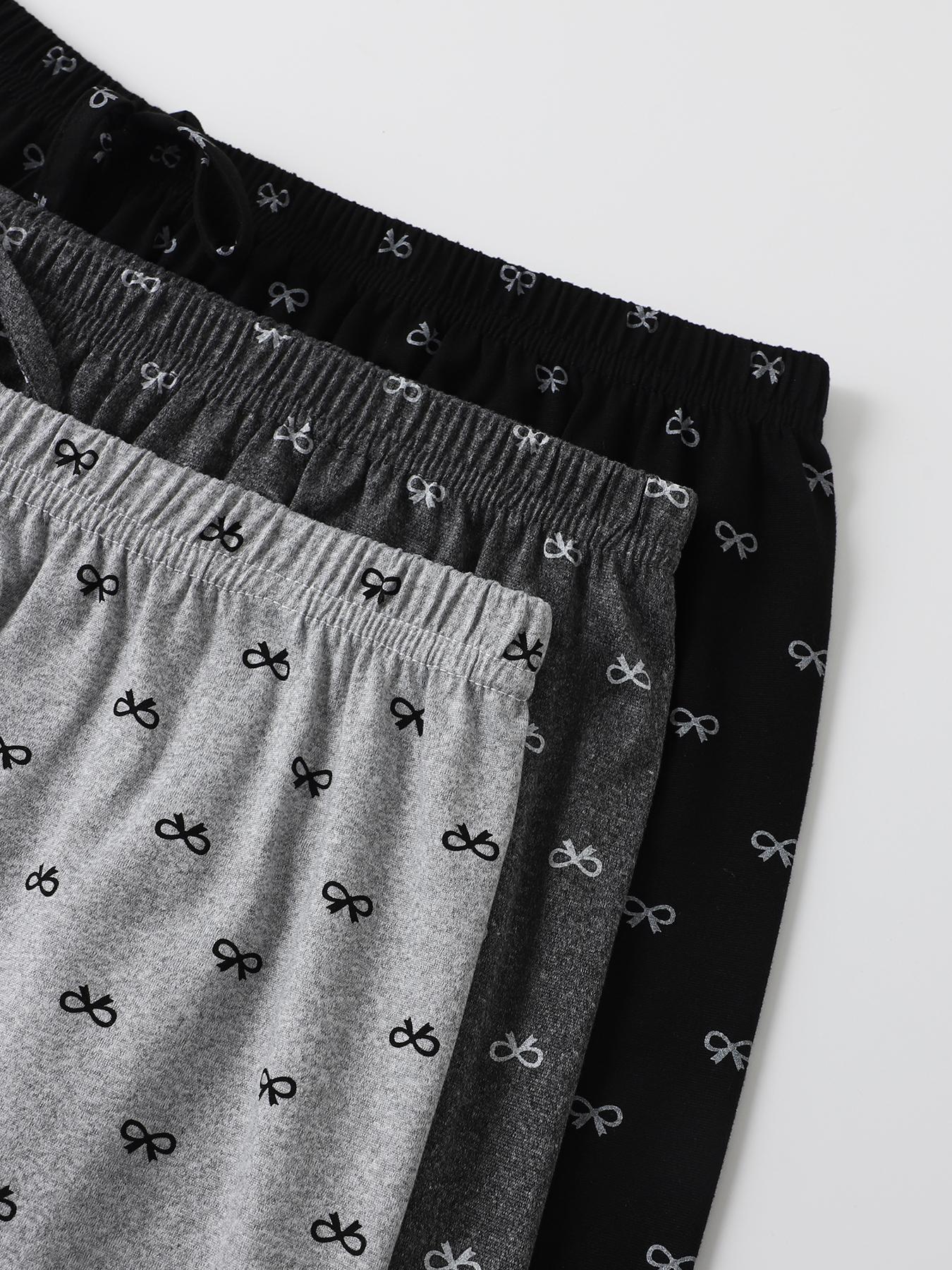 【Plus Size】 All Over Bow Print Pajama Shorts, Casual Comfy Sleep Shorts for Women, Women's Sleepwear for All Seasons, Loungewear, Pjs